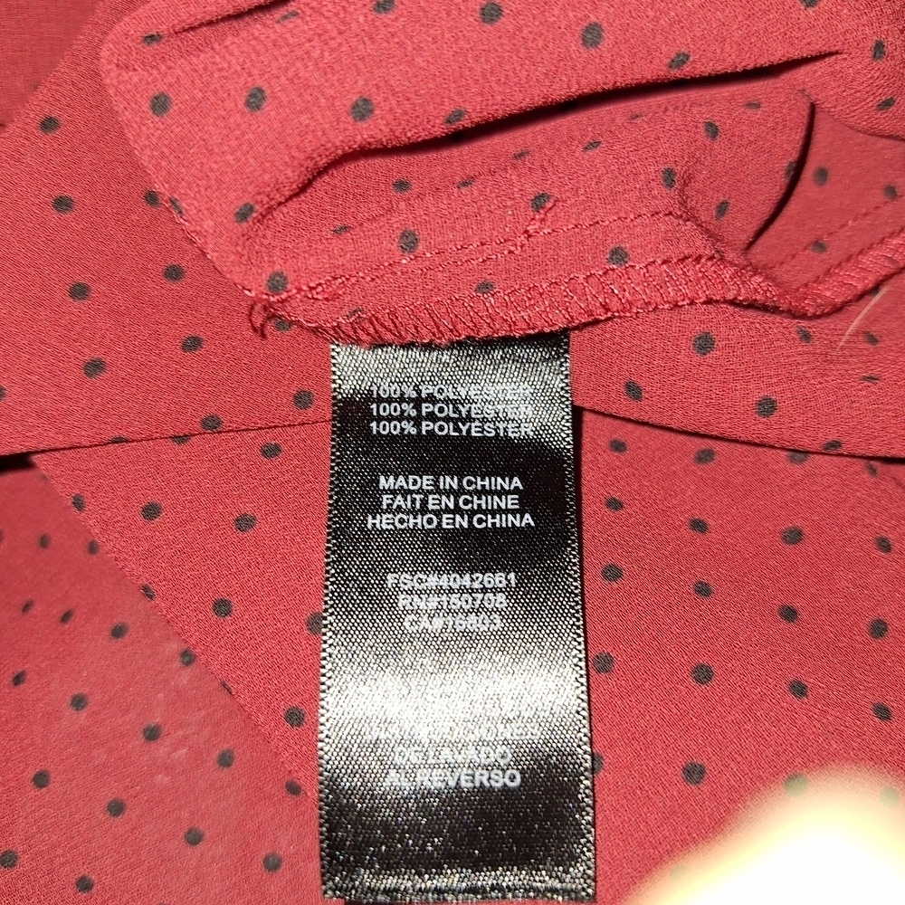 Red Notched Collar Blouse - Picture 8 of 8